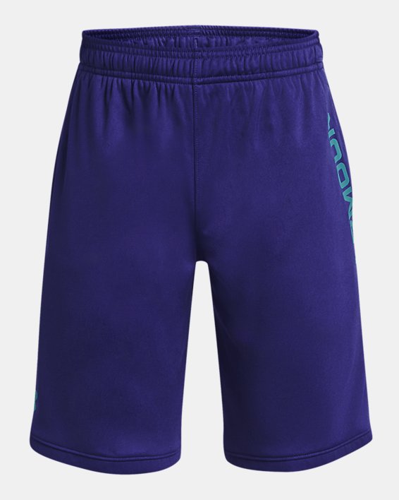 Boys' UA Stunt 3.0 Printed Shorts in Blue image number 0
